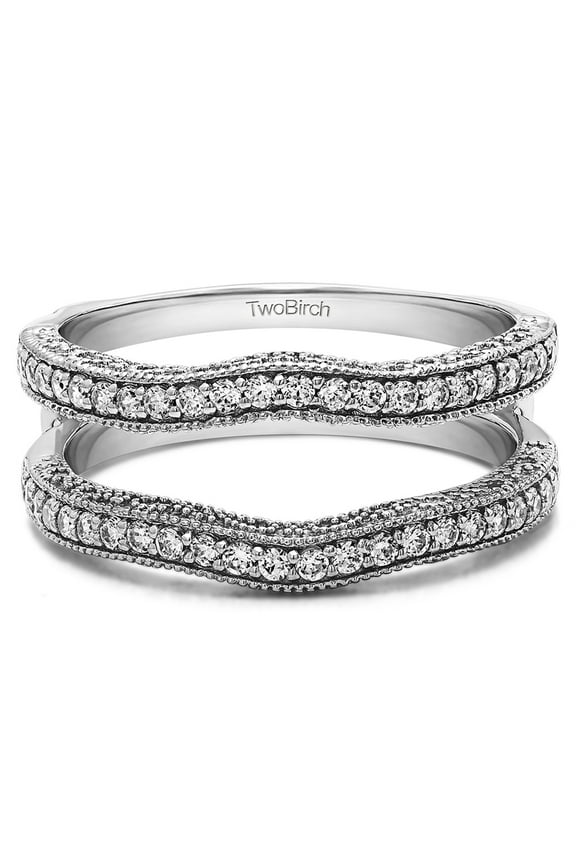 0.48 Ct. Contour Ring Guard with Millgrained Edges and Filigree Cut Out Design (SIZES 4 to 13)