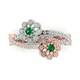 thumbnail image 1 of Halo Engagement Ring for Women - 0.48ct Simulated Emerald in 18K White/Rose Gold Promise Ring, 1 of 6