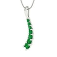 thumbnail image 1 of 0.48 ct Brilliant Round Cut Emerald 18K White Solid Gold Everyday Affordable Designer Necklace Pendant with 16" Chain, 1 of 6