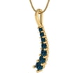 thumbnail image 1 of 0.48 ct Brilliant Round Cut Natural London Blue Topaz 14k Yellow Solid Gold Everyday Affordable Designer Necklace Pendant with 16" Chain, 1 of 6