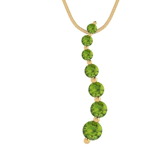 0.48 ct Brilliant Round Cut Natural Peridot 14k Rose hypoallergenic Solid gold Designer Everyday Affordable Dainty Necklace Pendant with 18" Chain