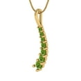 thumbnail image 1 of 0.48 ct Brilliant Round Cut Natural Peridot 14k Yellow Solid Gold Everyday Affordable Designer Necklace Pendant with 16" Chain, 1 of 6