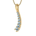 thumbnail image 1 of 0.48 ct Brilliant Round Cut Natural Swiss Blue Topaz 14k Yellow Solid Gold Everyday Affordable Designer Necklace Pendant with 16" Chain, 1 of 6