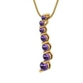 thumbnail image 1 of 0.48 ct Brilliant Round Cut Alexandrite 14k Yellow Solid Gold Everyday Affordable Designer Necklace Pendant with 16" Chain, 1 of 6