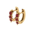 thumbnail image 1 of 0.48Ct Brilliant Round Cut Hoop Natural Garnet 14K Yellow Solid Solid Gold Everyday Dainty Earrings Lever Back, 1 of 7
