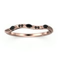 thumbnail image 1 of 0.48ct Marquise and Round Black Diamond Moissanite 18K Rose Gold Over Silver Wedding Band, 1 of 4