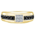 thumbnail image 1 of AFFY 0.49 Carat (Ctw) Round Shape White & Black Natural Diamond Men's Band Ring 10K Gold, 1 of 1