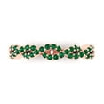 thumbnail image 1 of 0.495 ctw Wedding Band for Women - 14K Rose Gold Simulated Emerald Stackable Eternity Ring, 1 of 6