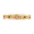 thumbnail image 1 of 0.495 ctw Wedding Band for Women - 14K Rose Gold Simulated Yellow Diamond Stackable Eternity Ring, 1 of 6