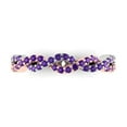 thumbnail image 1 of 0.495 ctw Wedding Band for Women - 14K Rose/White Gold Natural Amethyst Stackable Eternity Ring, 1 of 6