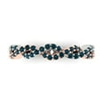 thumbnail image 1 of 0.495 ctw Wedding Band for Women - 14K Rose/White Gold Natural London Blue Topaz Stackable Eternity Ring, 1 of 6