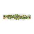 thumbnail image 1 of 0.495 ctw Wedding Band for Women - 14K Rose/White Gold Natural Peridot Stackable Eternity Ring, 1 of 6