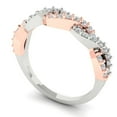 thumbnail image 1 of 0.495 ctw Wedding Band for Women - 14K Rose/White Gold Simulated Diamond Stackable Eternity Ring, 1 of 7