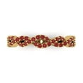 thumbnail image 1 of 0.495 ctw Wedding Band for Women - 14K yellow Gold Natural Garnet Stackable Eternity Ring, 1 of 6