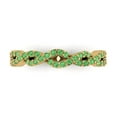 thumbnail image 1 of 0.495 ctw Wedding Band for Women - 14K yellow Gold Simulated Green Diamond Stackable Eternity Ring, 1 of 6