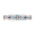 thumbnail image 1 of 0.495 ctw Wedding Band for Women - 18K Rose/White Gold Natural Sky Blue Topaz Stackable Eternity Ring, 1 of 6