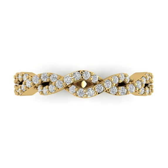 0.495 ctw Wedding Band for Women - 18K yellow Gold Moissanite Stackable Eternity Ring