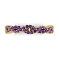 thumbnail image 1 of 0.495 ctw Wedding Band for Women - 18K yellow Gold Natural Amethyst Stackable Eternity Ring, 1 of 6
