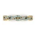 thumbnail image 1 of 0.495 ctw Wedding Band for Women - 18K yellow Gold Natural Aquamarine Stackable Eternity Ring, 1 of 6
