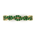 thumbnail image 1 of 0.495 ctw Wedding Band for Women - 18K yellow Gold Simulated Emerald Stackable Eternity Ring, 1 of 6