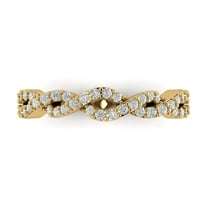 0.495 ctw Wedding Band for Women - 18K yellow Gold White Sapphire Stackable Eternity Ring