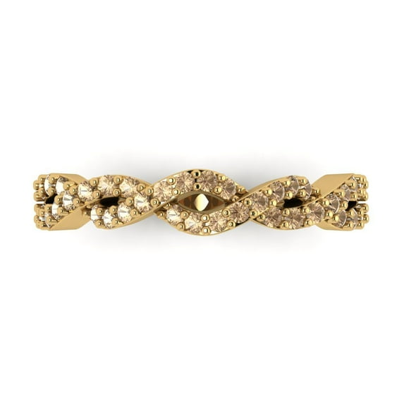 0.495 ctw Wedding Band for Women - 18K yellow Gold Yellow Moissanite Stackable Eternity Ring