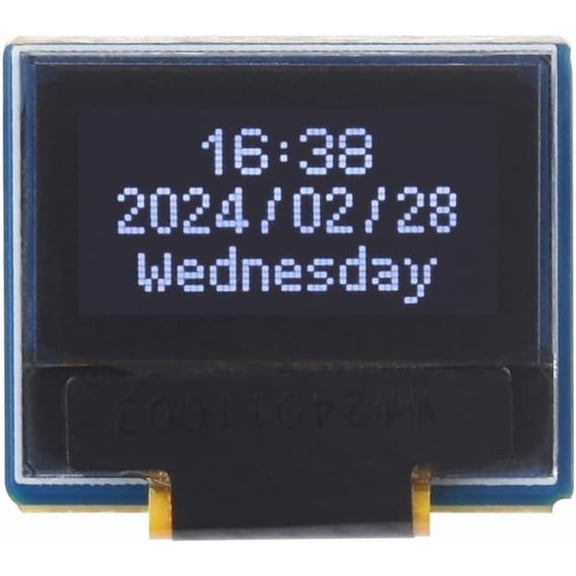 0.49inch OLED Display Module, Compatible with 5, 6432 Resolution, I2C Communication, Black/White Display Color