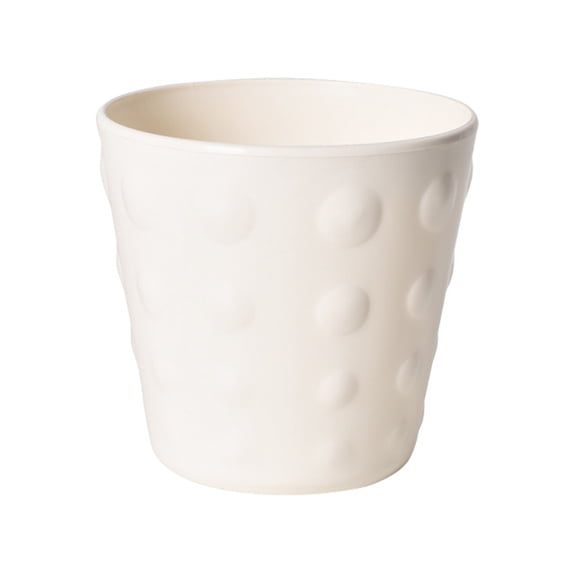 0.4L Thickened Flat Mouth Flower Pot, White Plastic, Small Decorative Planter for Succulents Herbs Indoor Plants