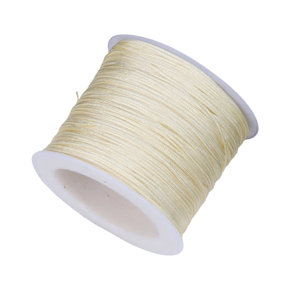 0.4Mm Nylon String For Bracelets, 155 Yard Nylon Satin String Cord Beading Thread [ For Jewelry Making Bracelet Necklaces Diy Craft] - Beige