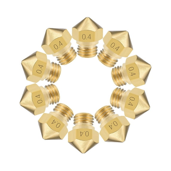 0.4mm 3D Printer Nozzle Head M7 Thread Replacement for MK10 1.75mm Extruder Print Brass 10pcs