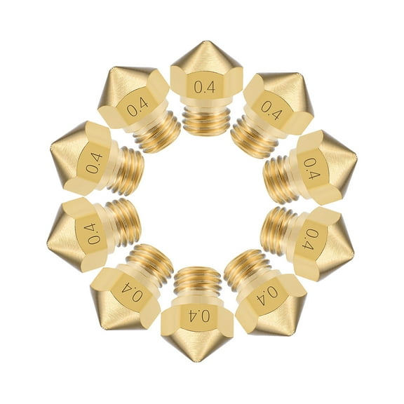 0.4mm 3D Printer Nozzle Head M7 Thread Replacement for MK10 1.75mm Extruder Print Brass 10pcs