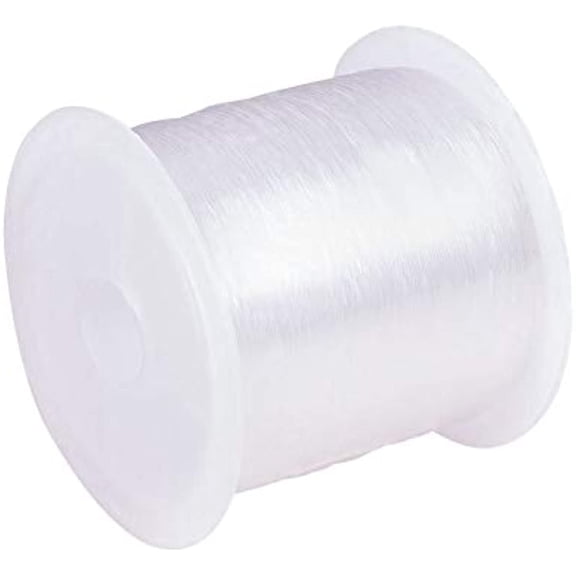 0.4mm Elastic String Clear Fishing Line Invisible Nylon Thread Jewelry String Wire Cord String Crystal Beading Cords for Party Balloon Decor Craft Jewelry Bracelet Making 40 Yards