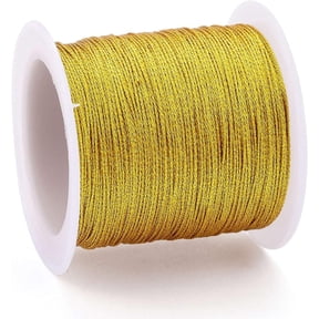 0.4mm Polyester Metallic Thread Gold 6-Ply 54.68 Yards for Bracelets Making and Embroidery