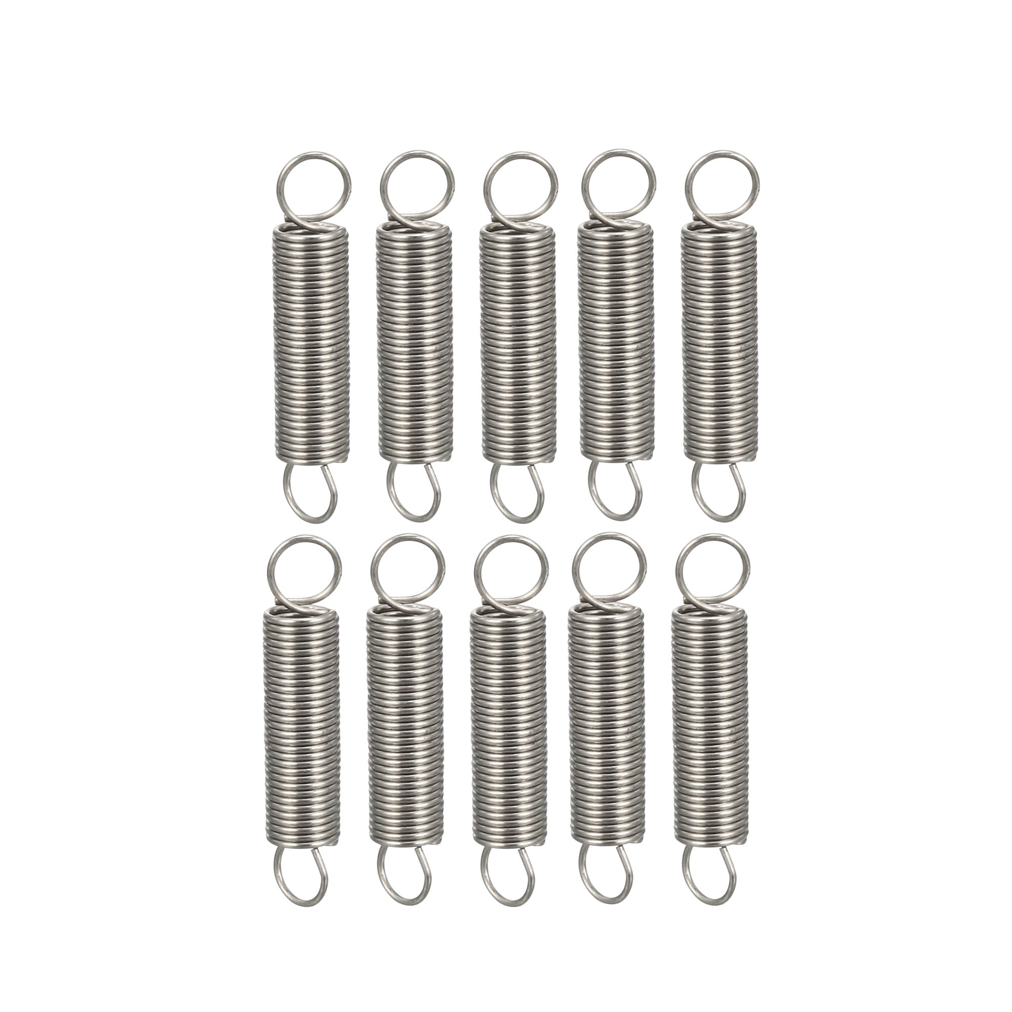 0.4x4x20mm Stainless Steel Small Dual Hook Tension Spring, 10pcs ...