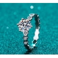 thumbnail image 1 of 0.5 / 1 / 2 Carat Moissanite Ring for Women, 925 Silver Round Brilliant Cut Hexagon Honeycomb Style Engagement Ring Statement Ring, Birthday Valentine's Day Mother's Day Gift for Girlfriend Wife Mom, 1 of 4