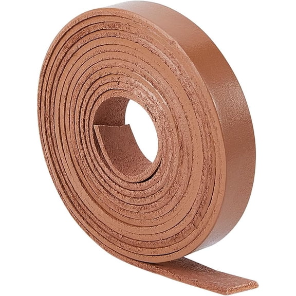 0.5"/12.5mm Full Grain Leather Strips 79"/2m Long Cowhide Leather Strap Flat Leather Cord Braiding Thread Rope for DIY