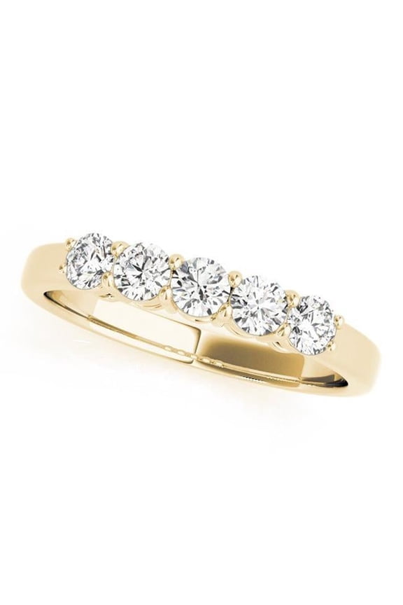 0.5 CT 14K Yellow Gold Lab Grown Diamond Band, Size - 5