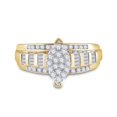 thumbnail image 1 of 0.5 CTW 10KT Yellow Gold Womens Round Diamond Oval Cluster Bridal Wedding Engagement Ring, Size 7, 1 of 1