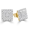 thumbnail image 1 of 0.5 CTW Round Diamond Halo Stud Earrings in 14K Yellow Gold, 1 of 1