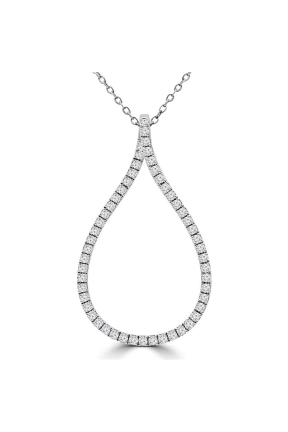 0.5 CTW Round Diamond Infinity Pendant Necklace in 14K White Gold