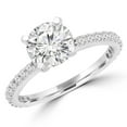 thumbnail image 1 of 0.5 CTW Round Diamond Solitaire with Accents Engagement Ring in 18K White Gold - Size 6.75, 1 of 1