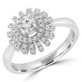thumbnail image 1 of 0.5 CTW Round Diamond Vintage Floral Motif Halo Engagement Ring in 14K White Gold - Size 7.75, 1 of 1