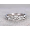thumbnail image 1 of 0.5 Carat 2 pcs Moissanite Diamond Wedding Ring Set Stacking Curved art deco wedding band Ring set with 18k Gold Plating, 1 of 9