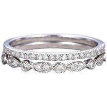 0.5 Carat 2 pcs Moissanite Diamond Wedding Ring Set Stacking art deco wedding band Ring set Sterling Silver 18k Gold Plating