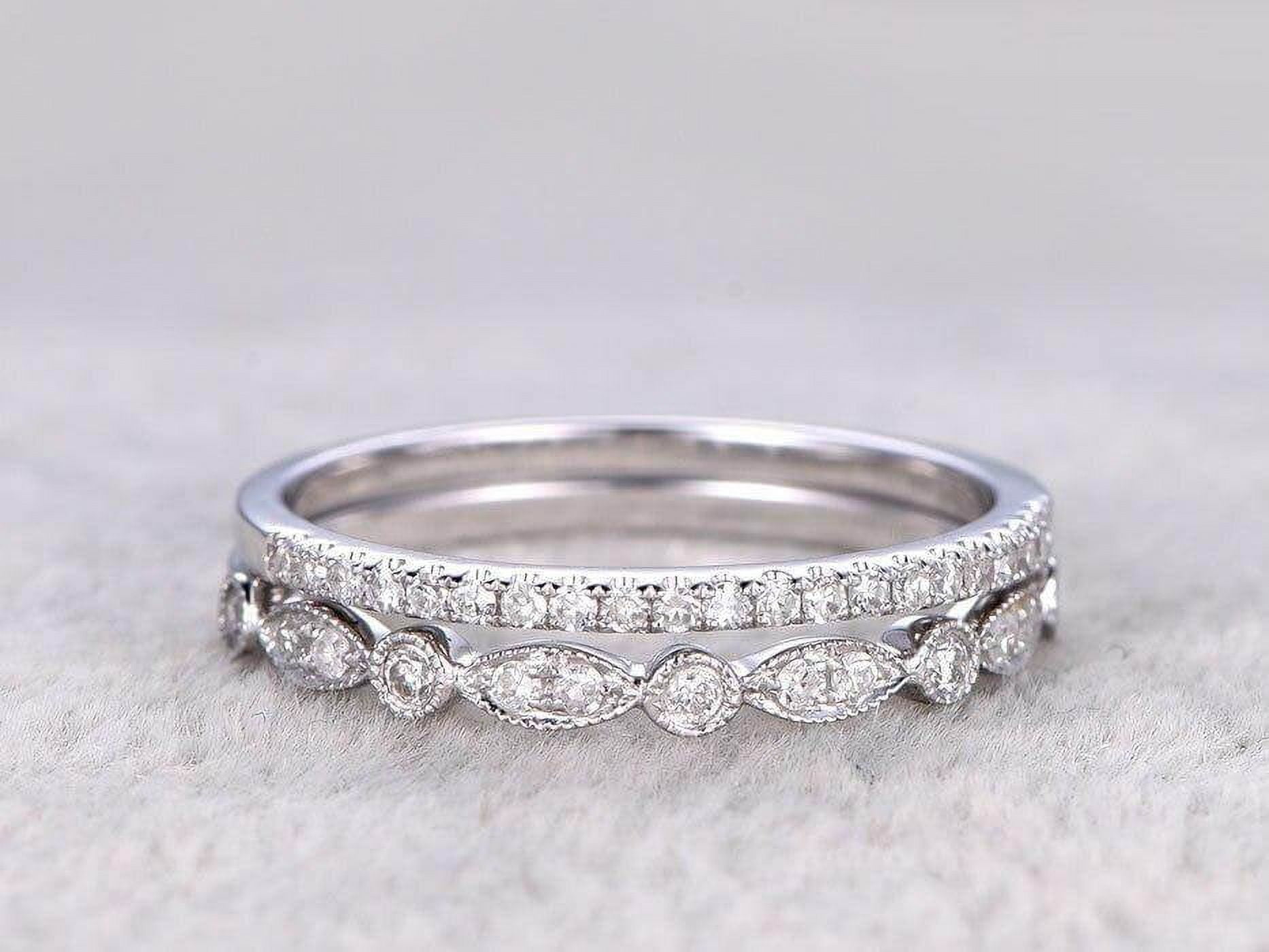 Art deco 2024 wedding band set