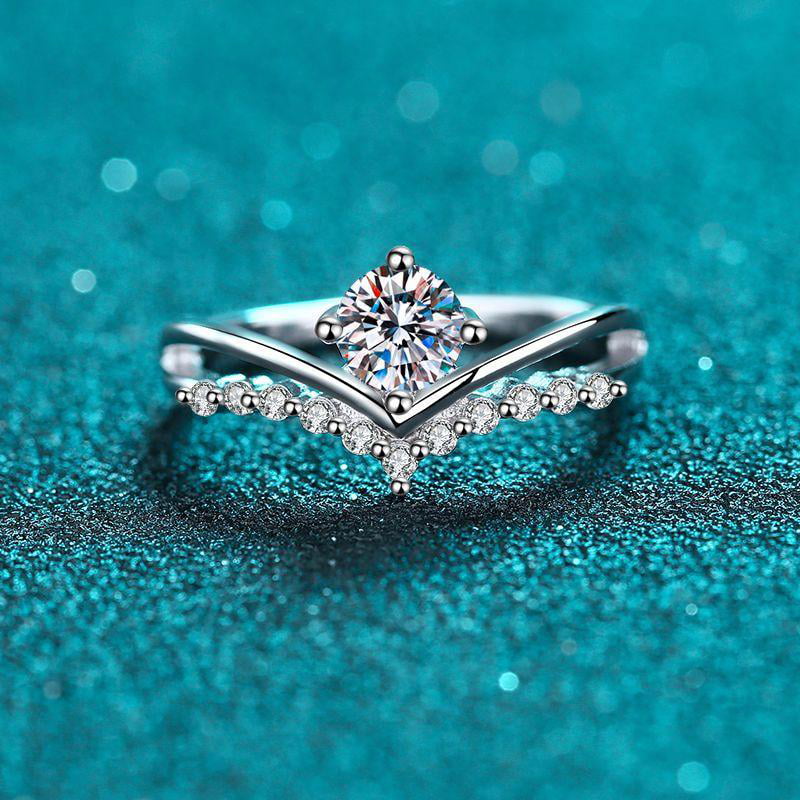 Tiara Diamond Ring in Rose Gold V Shaped Curved Wedding Band | Black diamond  wedding rings, Diamond wedding bands, Couple ring design