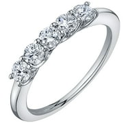 ORAVO 0.5 Carat Lab Grown Diamond, E-F, SI, 5-Stone Ring in 14k White Gold