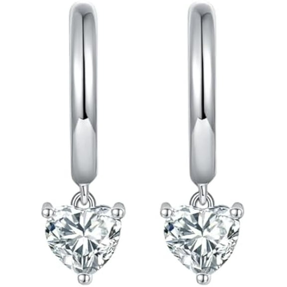 0.5 Carat Moissanite Drop Earrings for Women Heart Cut Diamond Dangle Earrings 18K 925 Sterling Silver Diamond Earrings Moissanite Dangle Earrings Diamond