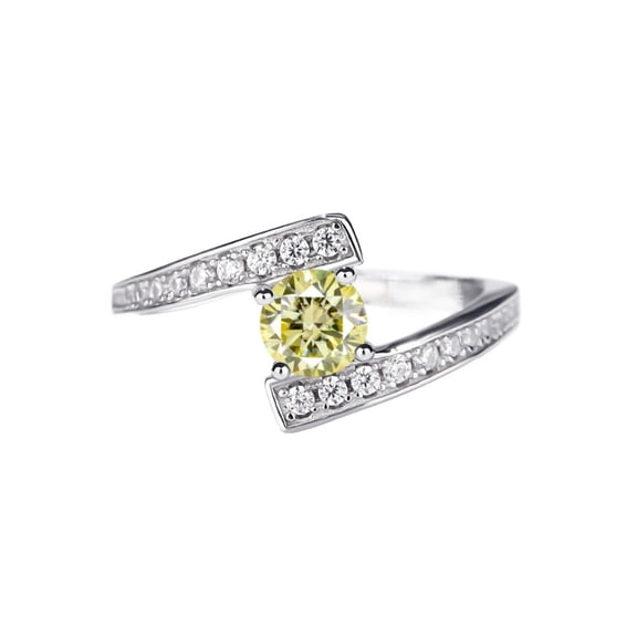 0.5 Carat Moissanite Rings for Women D Color VVS1 925 Sterling Silver Round Cut Moissanite Rings lab Created Diamond Wedding Bands Simulated Diamond Ring