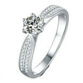 thumbnail image 1 of 0.5 Carat Round Cut Moissanite Wedding Ring | 5mm VVS Center Stone, Double Layer Shank, 1 of 6